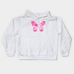 Pink Butterfly Vector Kids Hoodie